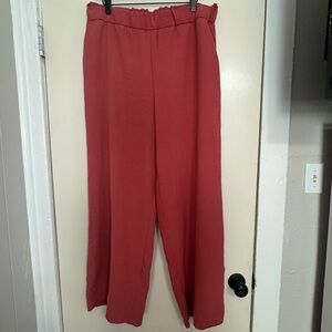 Hilary Radley Wide-Leg Paperbag Waist Pants - Rusty Rose